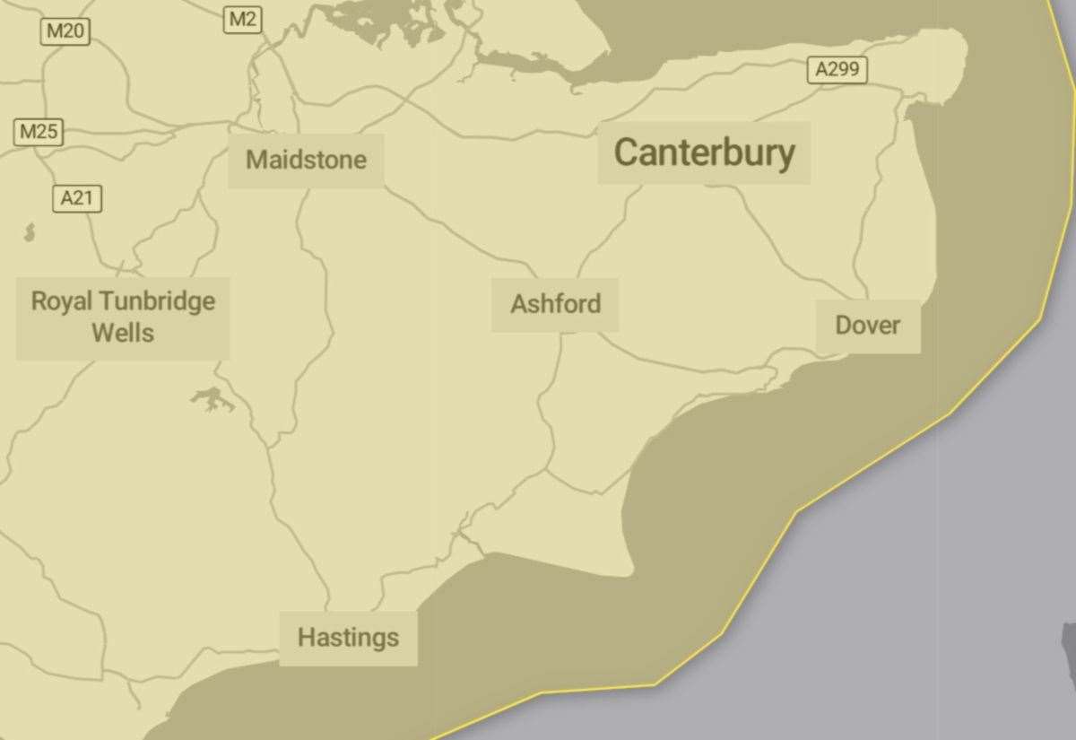 Met Office issues yellow wind weather warning covering all Kent