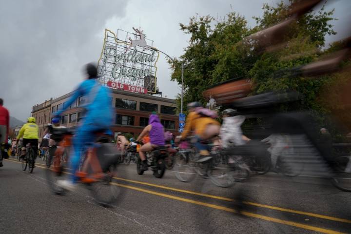 Naked bike ride protest caps week of demonstrations in Portland