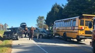 School bus involved in 3-vehicle crash near Columbus