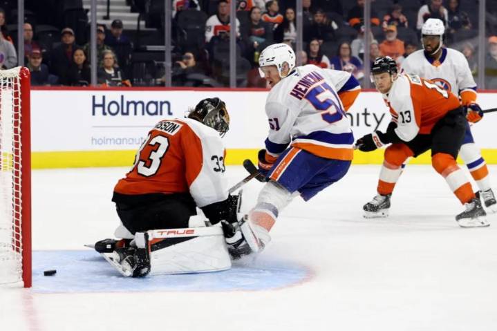 Islanders' Emil Heineman shines in top