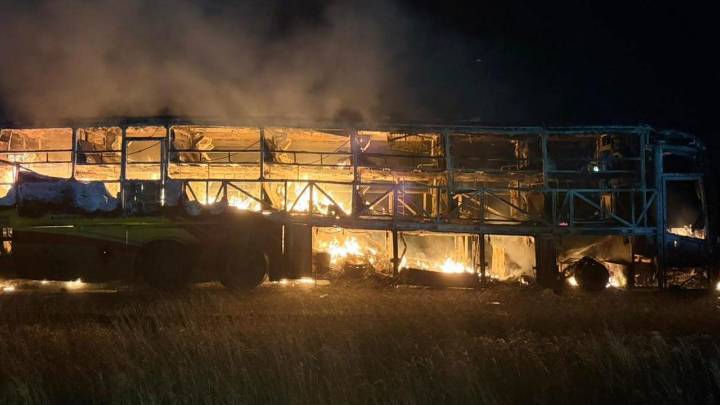 Andhra Pradesh: Private bus catches fire in Kurnool, 12 killed