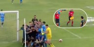 Futbolista colombiano se vio inmerso en batalla campal en el fútbol boliviano: hasta la policía tuvo que intervenir