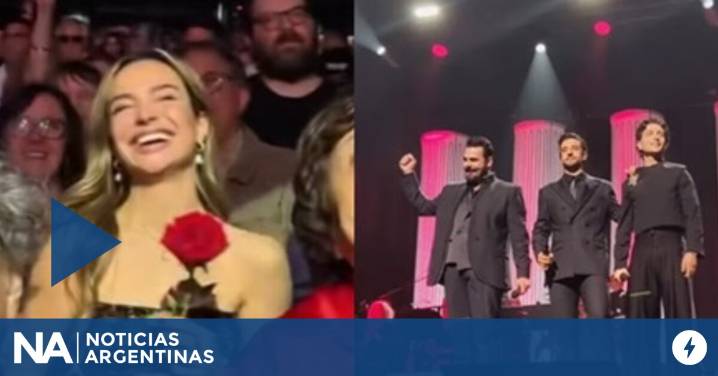 Brenda Asnicar cautivó a uno de los cantantes de Il Volo en pleno show