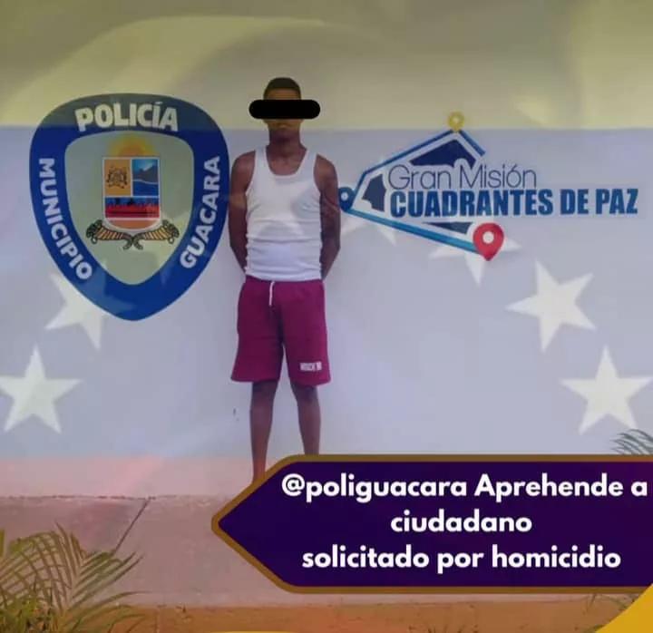 Detenido sujeto por  homicidio  en Guacara