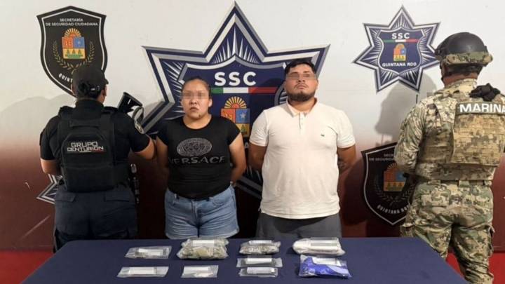 Detienen a pareja de narcomenudistas en la Supermanzana 233 de Cancún