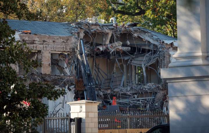 White House demolishes East Wing wall for Trump's ballroom