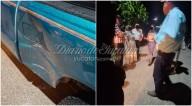 Camioneta sin freno de mano ocasiona choque en calles de Motul