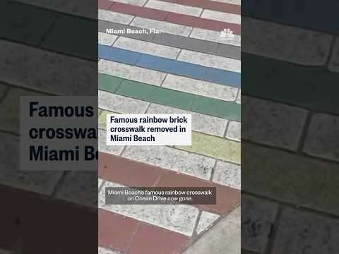 Famous rainbow brick crosswalk removed in Miami beach