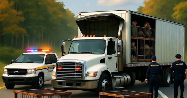 Camión con monos de laboratorio presuntamente infectados se vuelca y desata operativo de emergencia