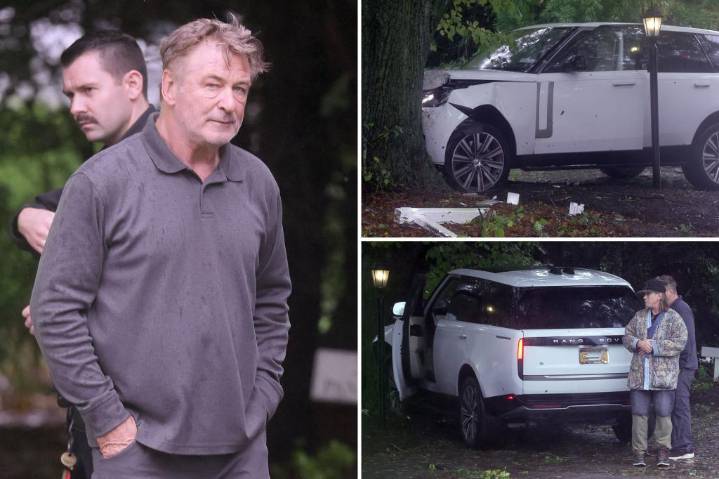 Alec Baldwin's sob story blaming garbage truck for Hamptons crash backed up by cops