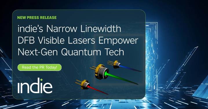 indie’s Narrow Linewidth Distributed Feedback Visible Lasers Empower Quantum