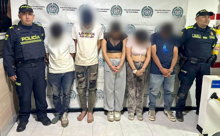 La Policía capturó a cinco personas por secuestro, hurto y extorsión en Quebradanegra y Útica