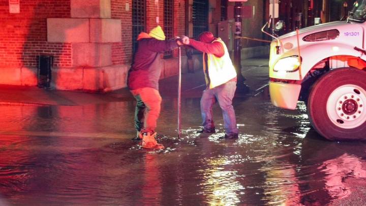 Charlestown water leak, crews on scene