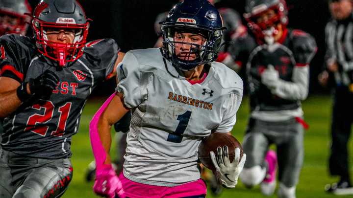 Cranston West beats Barrington 14-7 in Division I football on Oct. 17