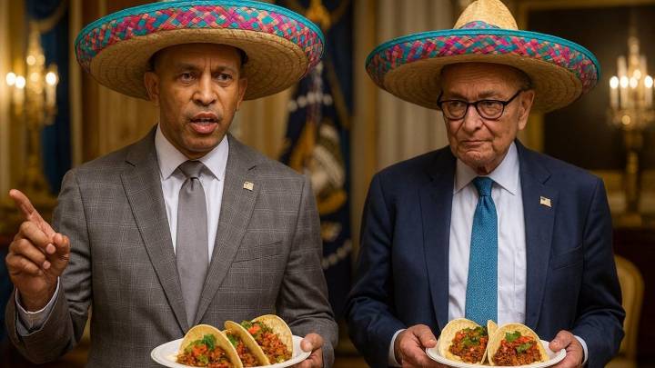 WH Mocks Jeffries and Schumer With New Sombrero Meme After Taco Lunch