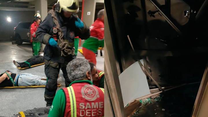 Un ascensor cayó desde un 7mo en Las Cañitas y nueve jóvenes quedaron atrapados