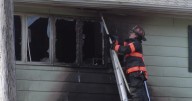 Crews battle apartment building fire in Eddington