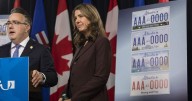 Alberta’s plan to add ‘Strong and Free’ on licence plates hits trademark speed bump
