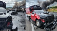 Explosión de dos pipas en la autopista México