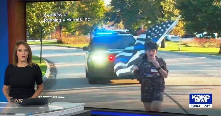 10-year-old runs miles to remember fallen Kansas officers