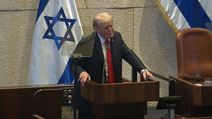 Trump's Speech Disrupted As Protesters Storm Israel's Parliament