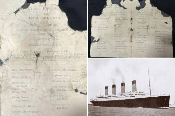 Titanic archive including rare first-class passenger list expected to sell for more than $100,000