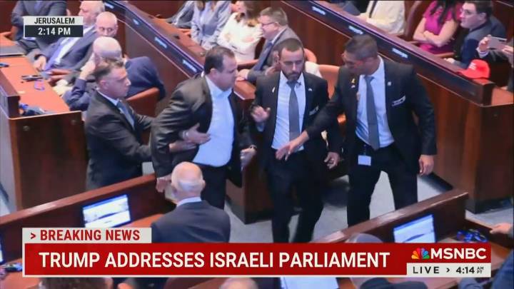 WATCH: Wild Protest During Trump Israel Speech— 2 Lawmakers Ejected from Knesset