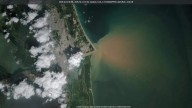 Imágenes satelitales muestran enorme mancha de lodo del Río Pánuco en el Golfo de México [Fotos]