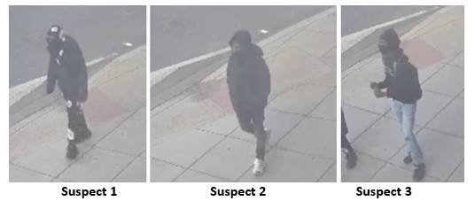 Three suspects assault man and steal property on DC sidewalk