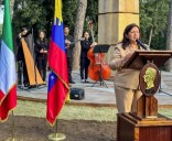 Autoridades venezolanas reinauguran parque Simón Bolívar en Roma