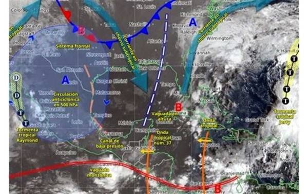 Seguirán lluvias por 'Raymond', frente frío y onda tropical