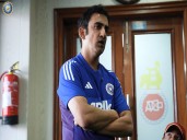 Gambhir gives motivational talk to WI team after India's win
