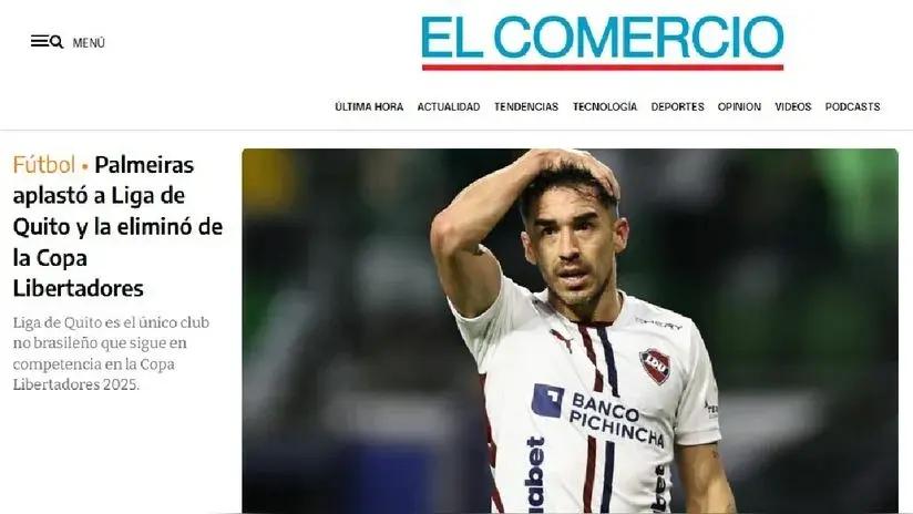 Prensa ecuatoriana lamenta la goleada y eliminación de LDU ante Palmeiras por la Libertadores [FOTOS]