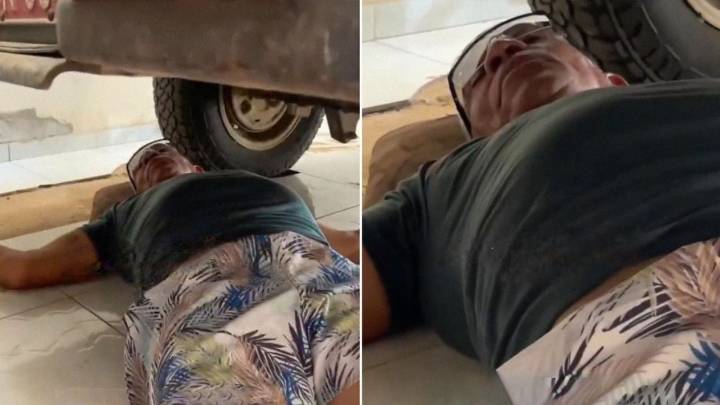 'Parece una escena del crimen': hombre cae rendido ante el 'mal del puerco' y se hace viral