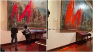 Activistas arrojaron pintura a cuadro de Colón en Museo de Madrid 🎦