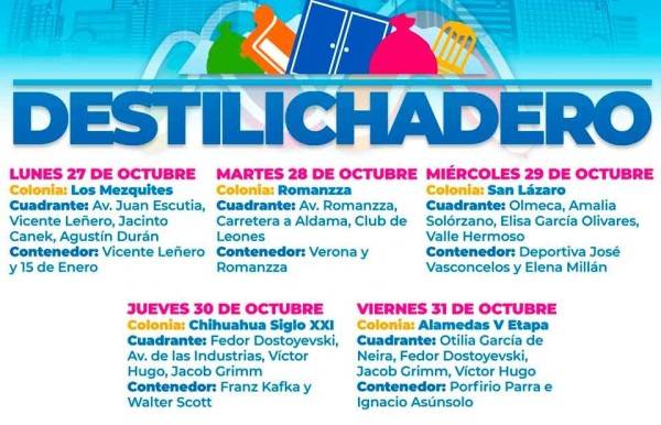Llevarán Destilichadero a cinco colonias la próxima semana