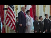 Japan's Takaichi Greets Trump at Tokyo Welcome Ceremony