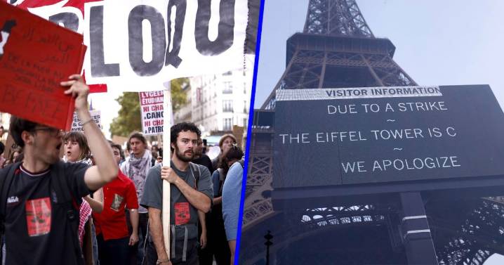 Miles de franceses protestan para exigir impuestos a los ricos y provocan cierre a la Torre Eiffel