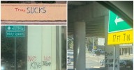 San Antonio Church, Neighborhoods Tagged with 'No Kings' Vandalism, Graffiti