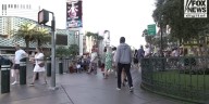 Tourists stroll Las Vegas streets as city struggles with drop in visitor rates