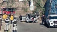 Vuelca Patrulla en Nodo Morelos de Tijuana; Hay Tres Oficiales Heridos