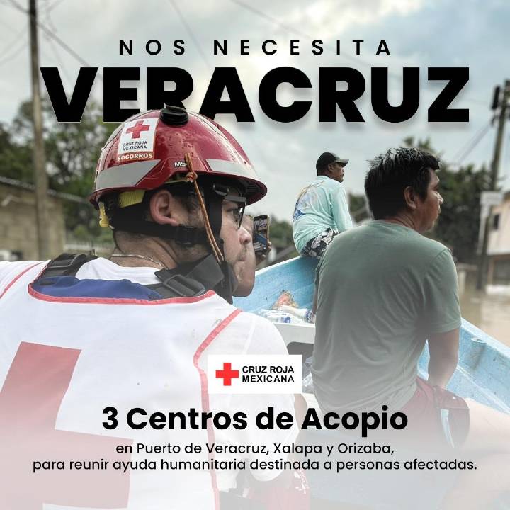 Llama Cruz Roja Delegación Chihuahua a realizar donativos directos para fortalecer la ayuda humanitaria por inundaciones en Veracruz