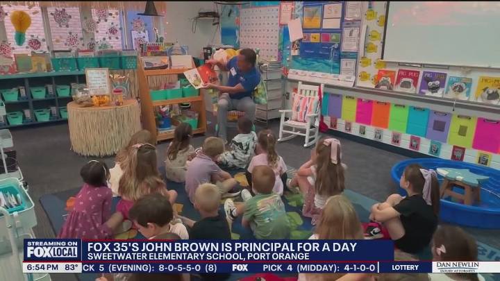 FOX 35's John Brown participates in 'Principal for a Day' program
