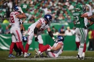 Giants' Cam Skattebo carted off field with right ankle injury