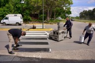 Pintaron sendas peatonales