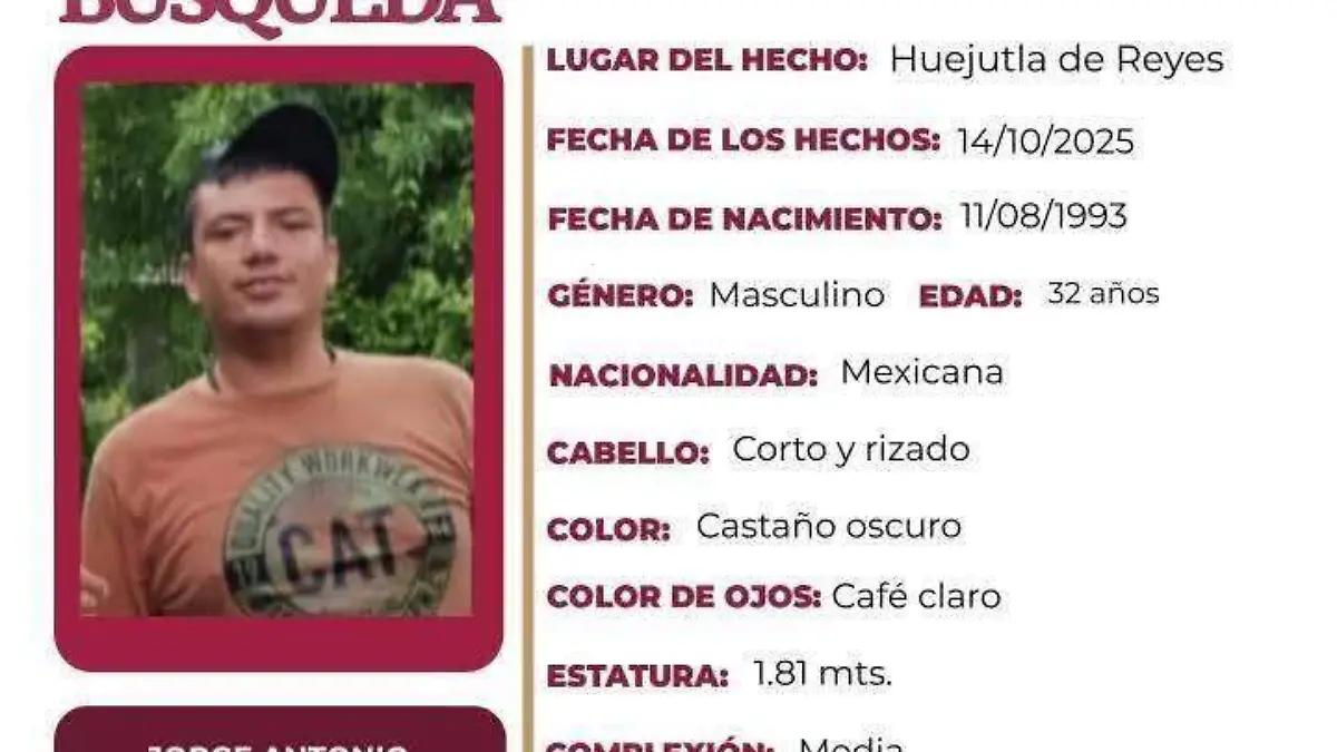 Piden ayuda para localizar a persona originaria de Huejutla