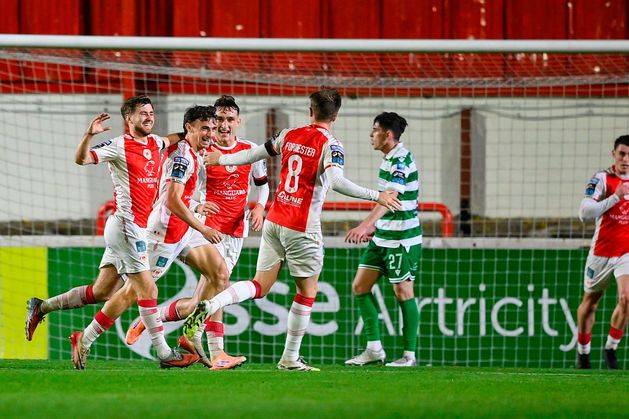 Shamrock Rovers keep title champagne on ice after Simon Power’s stunner for Pat’s blows race for Europe wide open