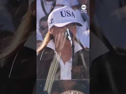 Melania Trump greets sailors with 'hooyah' at Navy 250 event