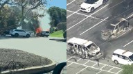 Vehicles catch fire, power lines down in Waltham parking lot