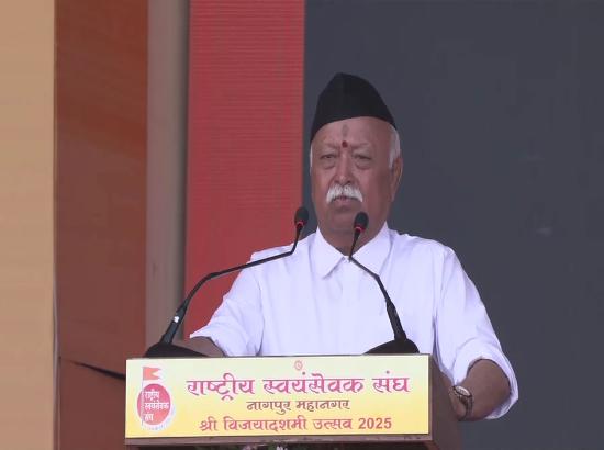 "Forces wanting to create disturbances in Bharat active inside, outside country": RSS Chief Mohan Bhagwat ANI Photo [ FULL VIEW ]